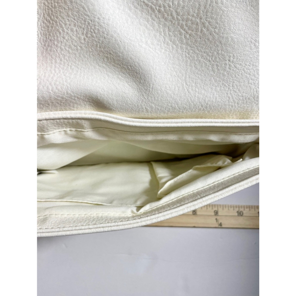 Banana Republic White black gold Envelope Crossbody Bag detachable strap zipper - Picture 2 of 9